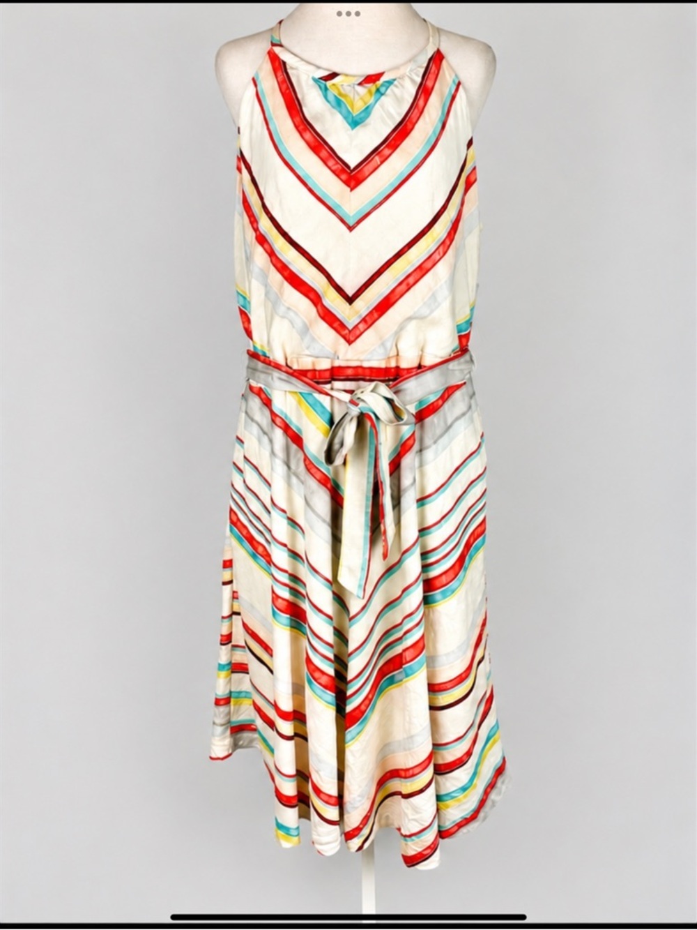 ECI New York Linen Blend Halter Maxi Dress NWT Size 14 Cruise Resort Vacation
